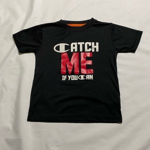 Champion kids size Small 5-6, Boys.  “Cath Me If You Can” shirt. Polyester EUC
